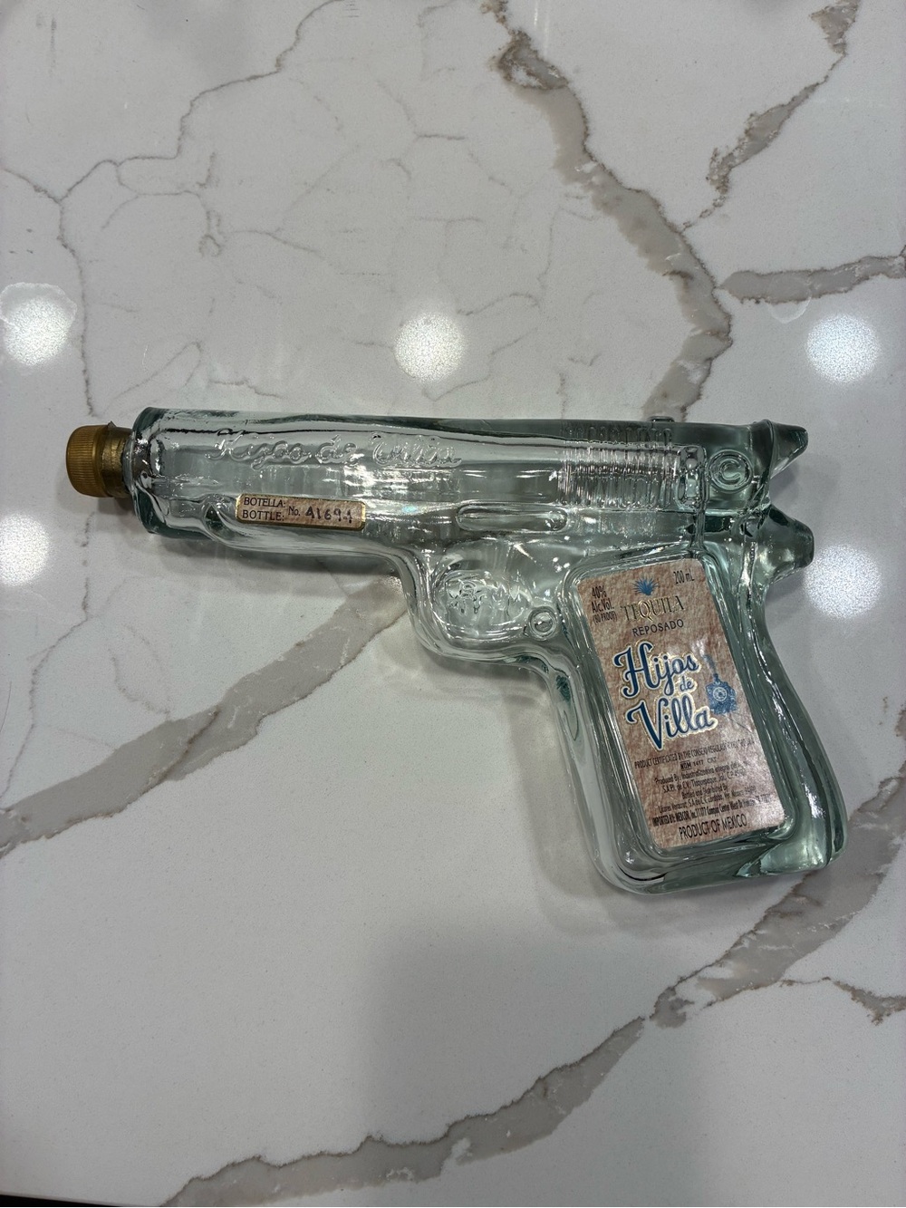 Clear Glass Gun-Shaped Decorative Bottle